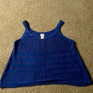 Mossimo Periwinkle Blue Net sweater tank top Size XXL